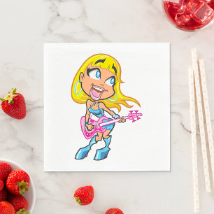 Rock Girl Paper Napkins Serviette
