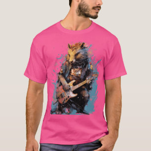 Rock-Gitarre Capybara Gitarrist T-Shirt
