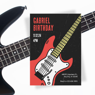 Rock Gitarre Geburtstag Einladung