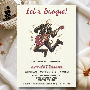 Rock-Gitarre-Skelett-Halloween-Party Einladung