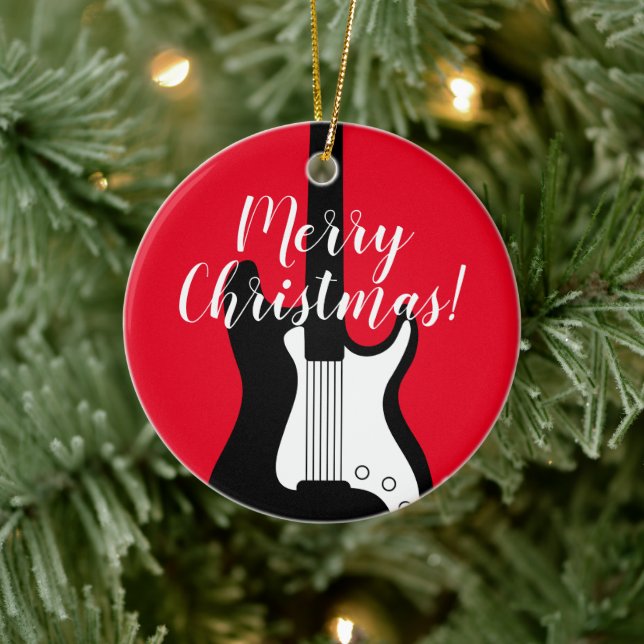 Rock Gitarre Weihnachtsbaumschmuck für Gitarrist Keramik Ornament (Baum)