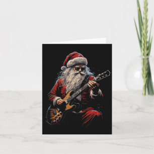 Rock-Gitarre Weihnachtsmann spielt Gitarre - Lusti Karte