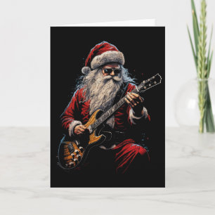 Rock-Gitarre Weihnachtsmann spielt Gitarre - Lusti Karte