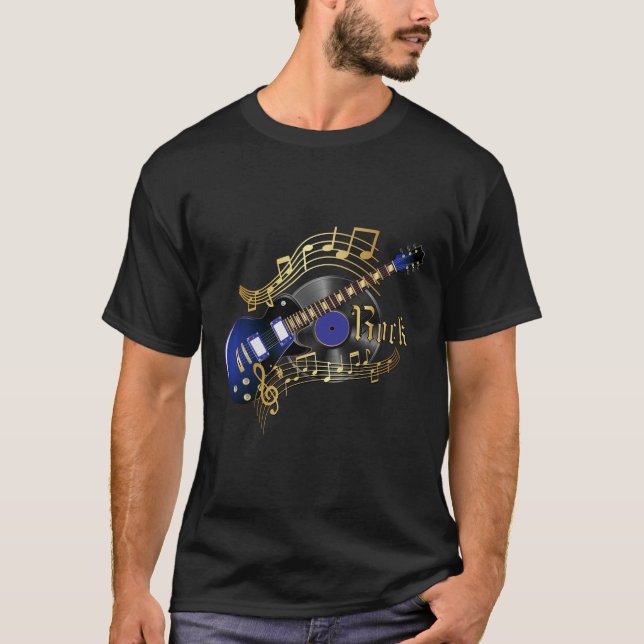 Rock-Gitarren-Musik T-Shirt (Vorderseite)
