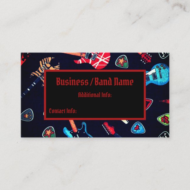 Rock-Gitarren-Musiker-Visitenkarte Visitenkarte (Vorderseite)