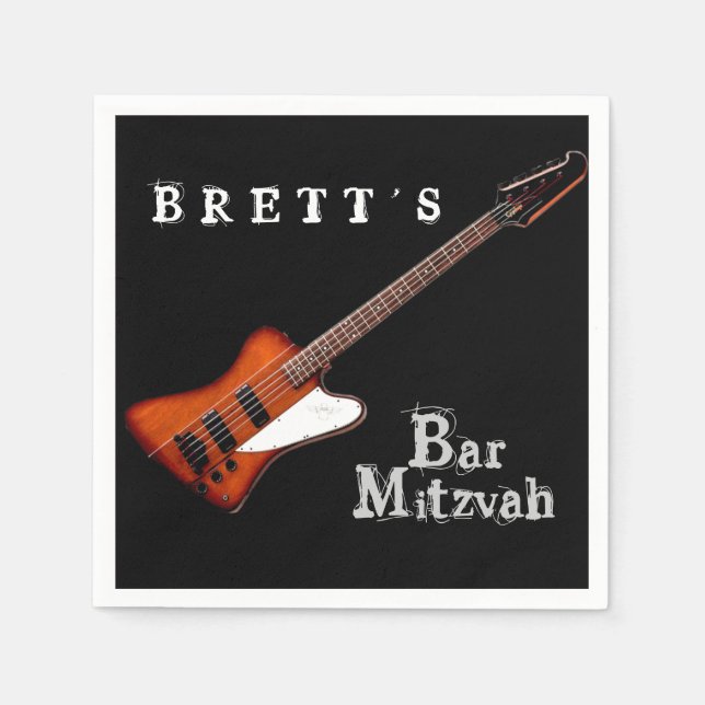 Rock Guitar Bar Mitzvah Napkins Serviette (Vorderseite)