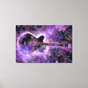Rock Guitar Canvas Print Lila - Malerei Leinwanddruck