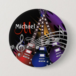 Rock Guitar Music Button