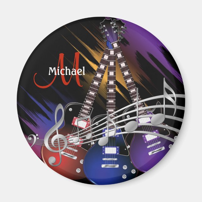 Rock Guitar Music Design Magnet (Vorne)
