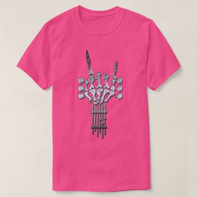 Rock Guitar Neck Skeleton Concept Band Men oder Wo T-Shirt (Design vorne)