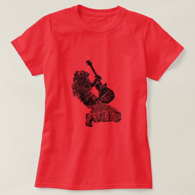 Rock Guitar Player T - Shirt - Rock'n'Roll (Design vorne)