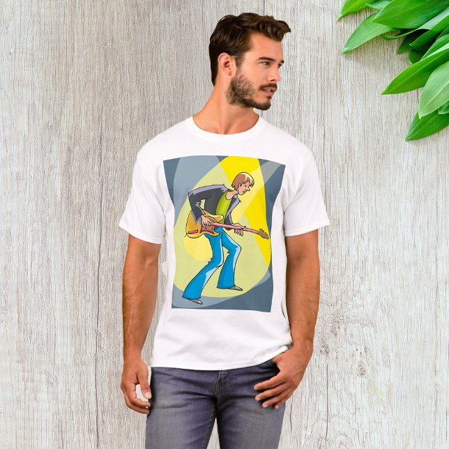 Rock Guitarist 70s Style Musician T-Shirt (Von Creator hochgeladen)