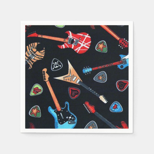 Rock Guitars Musterpapier Napkins Serviette (Vorderseite)