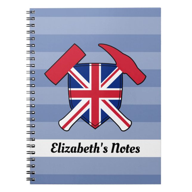 Rock Hammer des Geologen mit dem Logo der Union Ja Notizblock (Vorderseite)