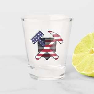 Rock Hammer-Logo des amerikanischen Geologen Schnapsglas