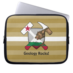 Rock-Hammer-Logo des Geologen mit kalifornischer F Laptopschutzhülle
