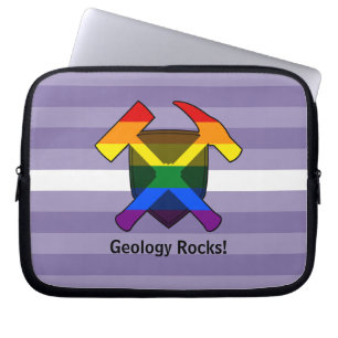 Rock-Hammer-Logo des Geologen mit LGBT-Pride-Flag Laptopschutzhülle