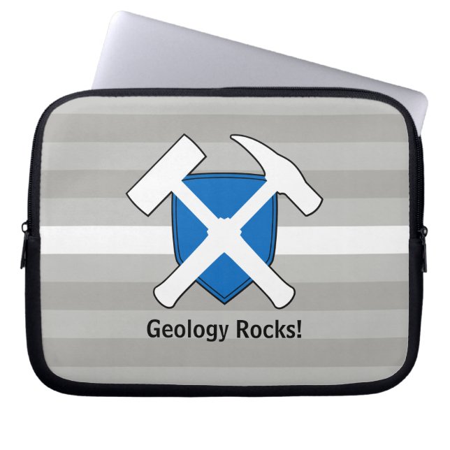 Rock-Hammer-Logo des Geologen mit schottischer Fla Laptopschutzhülle (Vorderseite)