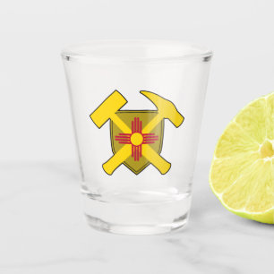 Rock Hammer-Logo des neuen mexikanischen Geologen Schnapsglas