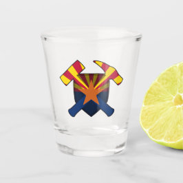 Rock Hammer-Logo von Arizona Geologist Schnapsglas