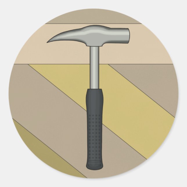 Rock Hammer Runder Aufkleber (Vorderseite)