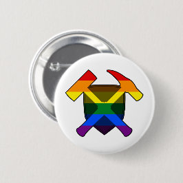 Rock Hammer Shield von Geologist - LGBT Regenbogen Button