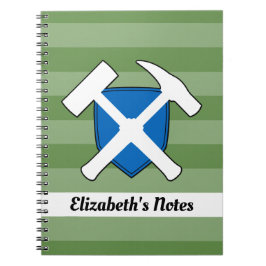 Rock Hammer und das Logo der schottischen Flagge d Notizblock