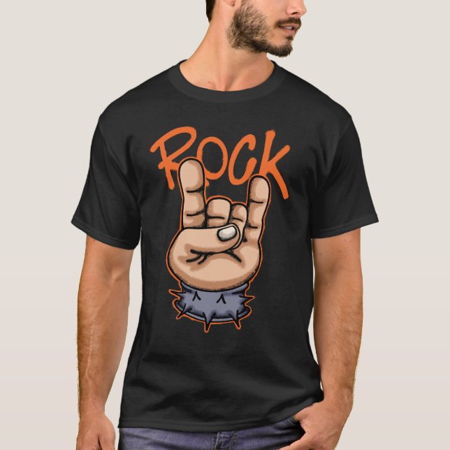 Rock Hand Gesture streetwear  T-Shirt (Vorderseite)