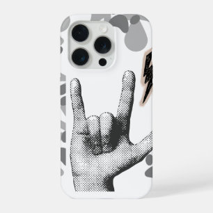 Rock Hand Lightning im Vintage-Stil iPhone 15 Pro Hülle