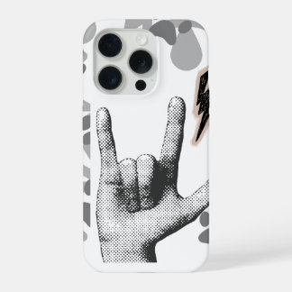 Rock Hand Lightning im Vintage-Stil iPhone 15 Pro Hülle