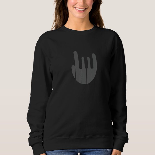 Rock Hand Piano Keyboard - Funny Cool Pianist Keyb Sweatshirt (Vorderseite)