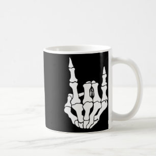 Rock Hand Skelett Vintage Rocker Schild Halloween Kaffeetasse