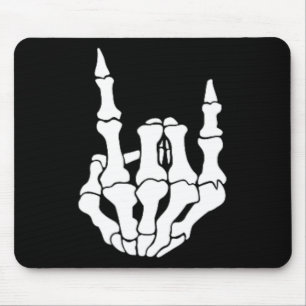 Rock Hand Skelett Vintage Rocker Schild Halloween Mousepad