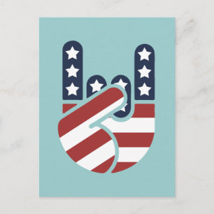 Rock Hand USA Postkarte