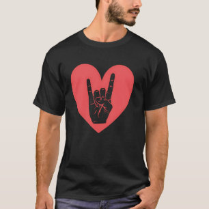 Rock Heart Sign Rock Music Heavy Geschenk T-Shirt