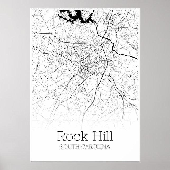 Rock Hill Map - South Carolina - City Map Poster (Vorne)