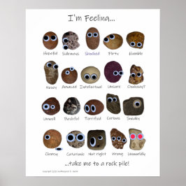 Rock Hound Emotionen, Rocks mit Google Augen Poster