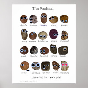 Rock Hound Emotionen, Rocks mit Google Augen Poster
