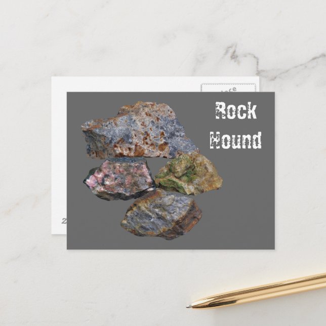 Rock Hound Mineral Collectors Funny Postkarte (Vorderseite/Rückseite Beispiel)