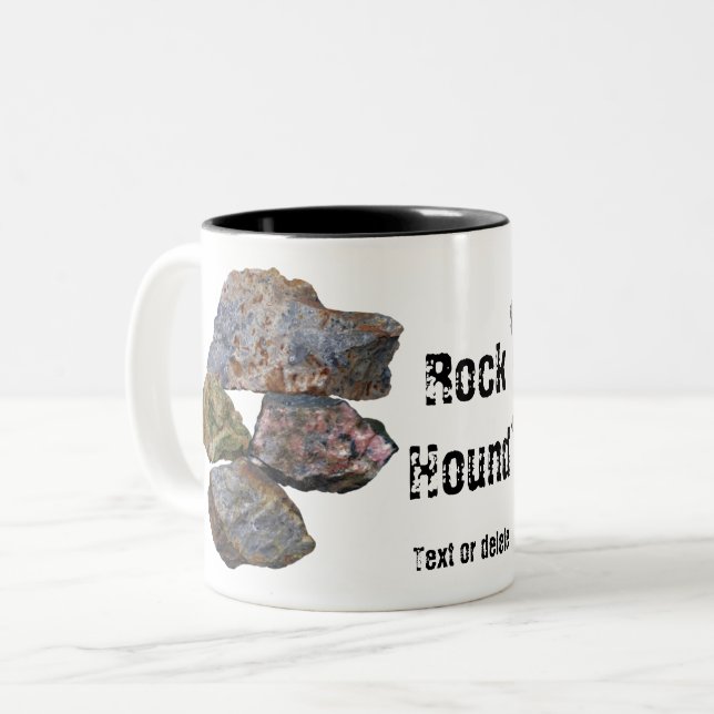 Rock Hound Mineral Collectors Funny Zweifarbige Tasse (Vorderseite Links)