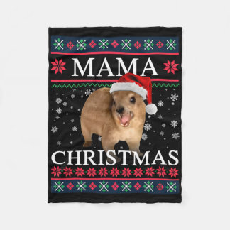 Rock Hyrax Mama Weihnachten Hässlicher Stil  Fleecedecke