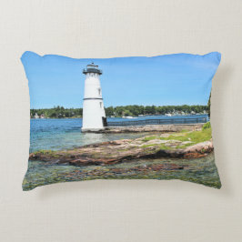 Rock Island Lighthouse, New York Accent Pillow Zierkissen