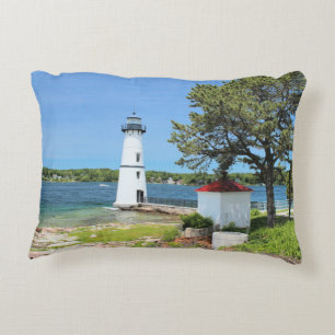 Rock Island Lighthouse, New York Accent Pillow Zierkissen