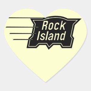 Rock Island Railroad Geschwindigkeits-Logo Herz-Aufkleber