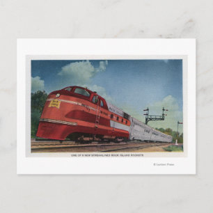 Rock Island RocketStreamated Train Postkarte