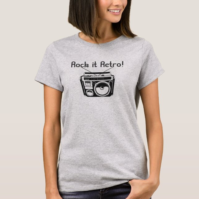 Rock it Retro Boombox T-Shirt (Vorderseite)