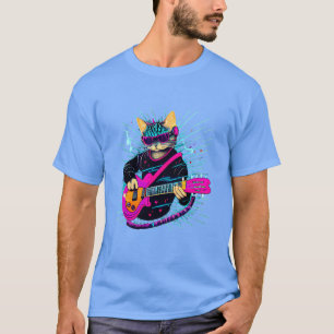 Rock-Katze spielt Gitarre Lustige Gitarrenkatze (1 T-Shirt