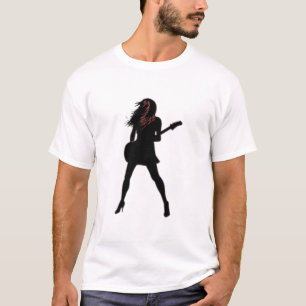 Rock Lady mit Gitarren-T - Shirt