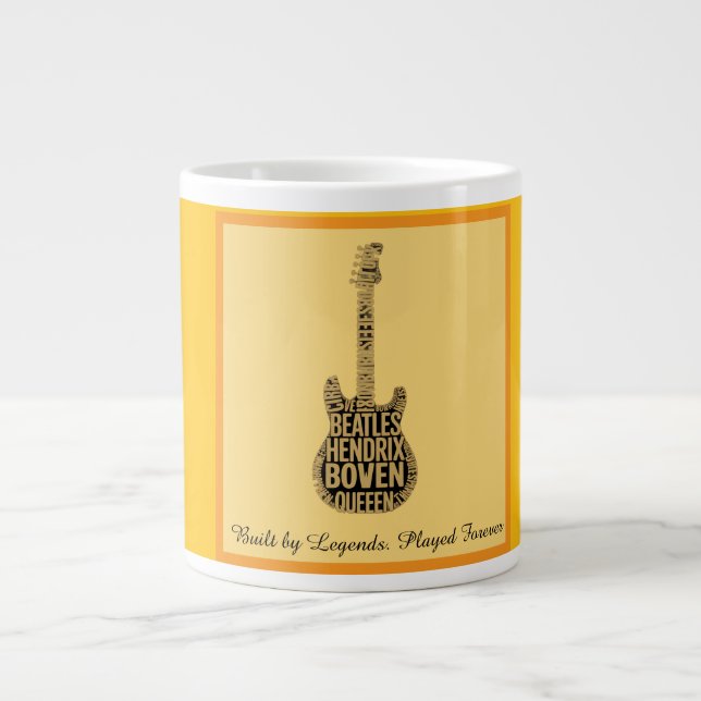 Rock-Legenden Gitarren-Typografie-Tasse Jumbo-Tasse (Vorderseite)