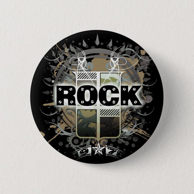 Rock=Life "Vintager Felsen-" Abzeichen Button (Vorderseite)